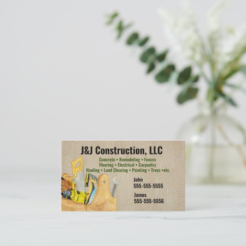 Construction Company Tools Business Card