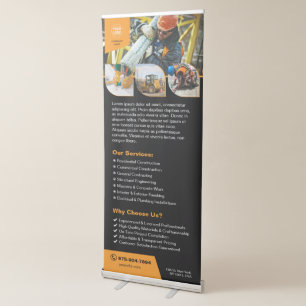 Construction Company Vertical Retractable Banner