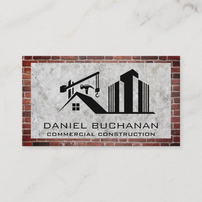 Construction | Concrete | Brick Wall Business Card (Front)