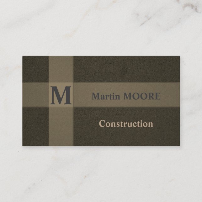 Construction concrete building hard surface style business card (Front)