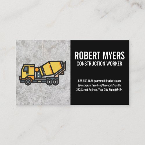 Construction  Concrete Mixer Appointment Card