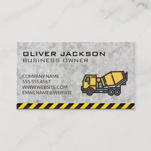 Construction  Concrete Mixer Business Card