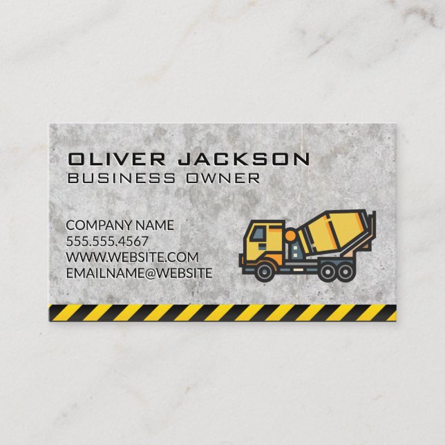 Construction | Concrete Mixer Business Card (Front)