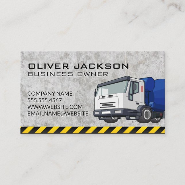 Construction | Concrete Mixer | Industrial Business Card (Front)