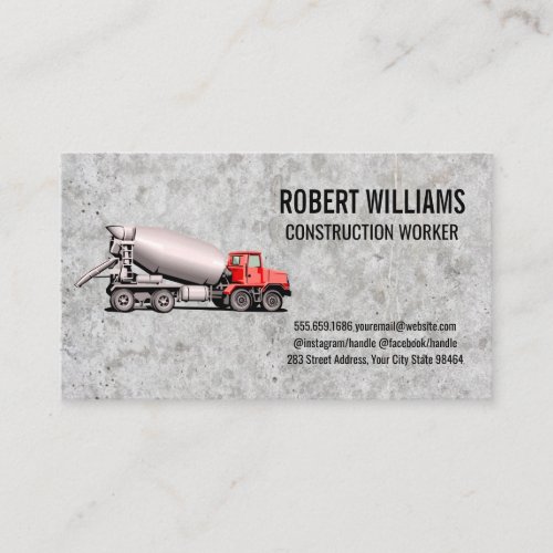 Construction  Concrete Mixing Truck Appointment Card