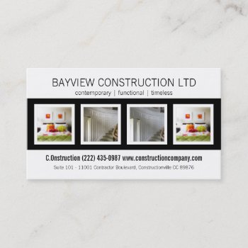 Construction Contracting Building Renovations Business Card by PartyHearty at Zazzle