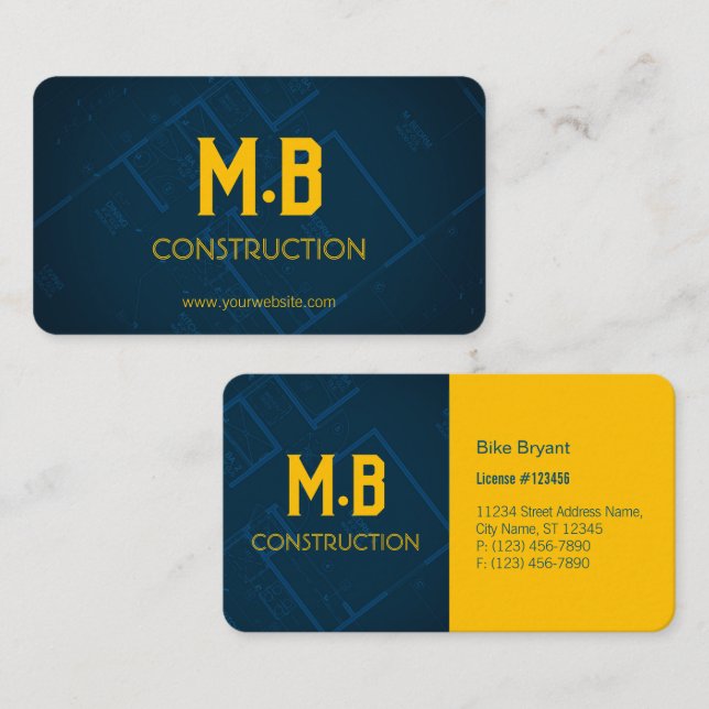 Construction/Contractor Business Card (Front/Back)