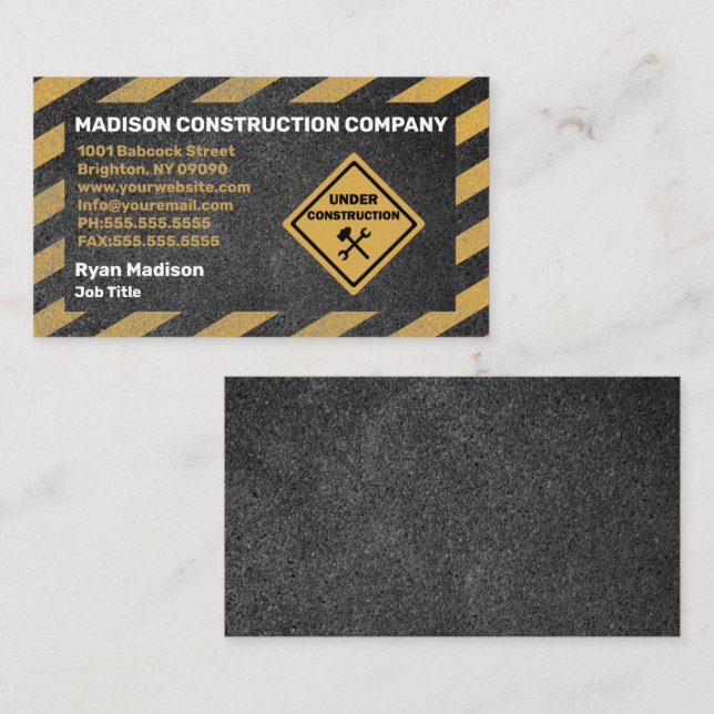 Construction | Contractor  Business Card (Front/Back)