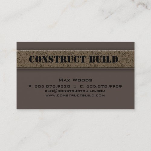 Construction Contractor Business Card Granite