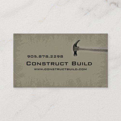 Construction Contractor Business Card Grunge green