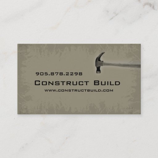 Customizable Construction Contractor Business Card Grunge green