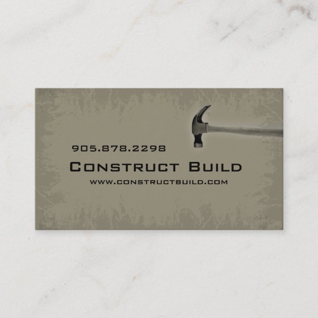 Construction Contractor Business Card Grunge green (Front)
