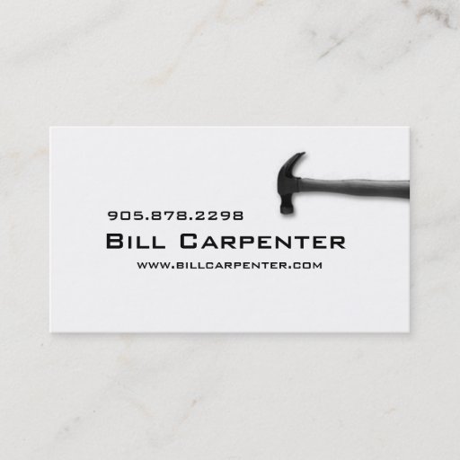Customizable Construction Contractor Business Card Hammer