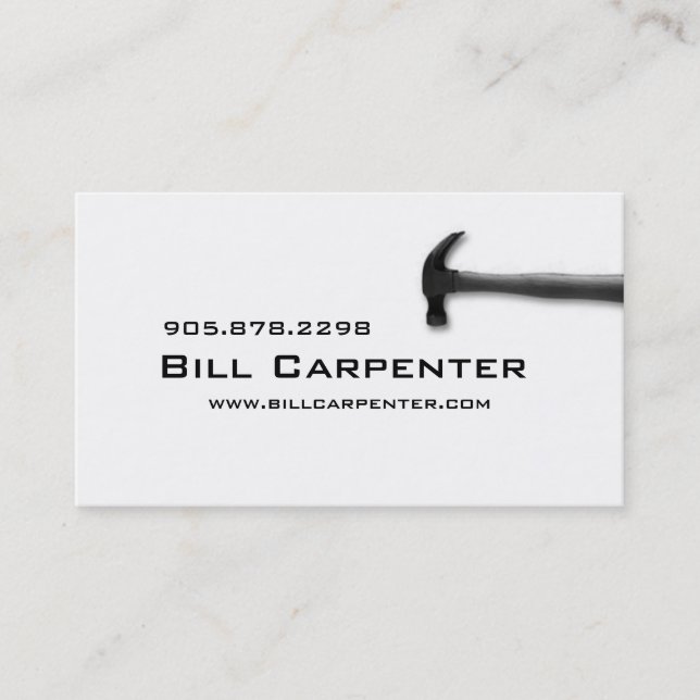 Construction Contractor Business Card Hammer (Front)