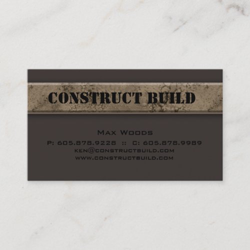 Construction Contractor Business Card Marble