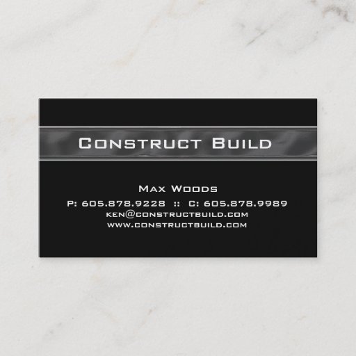 Customizable Construction Contractor Business Card Metal 12