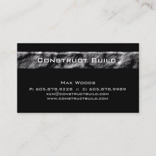 Construction Contractor Business Card Rock