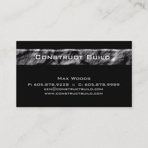 Customizable Construction Contractor Business Card Rock
