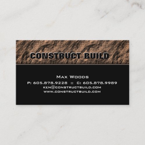 Construction Contractor Business Card Rock Beige