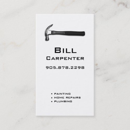 Construction Contractor Business Card White hammer