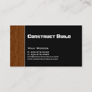 Construction Contractor Business Card Wood