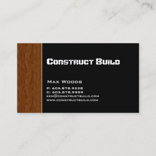 Construction Contractor Business Card Wood