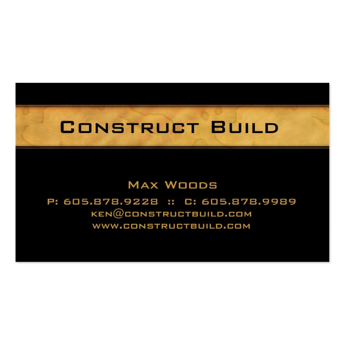 Contractor Business Card Wood Grain business cards by BestCards