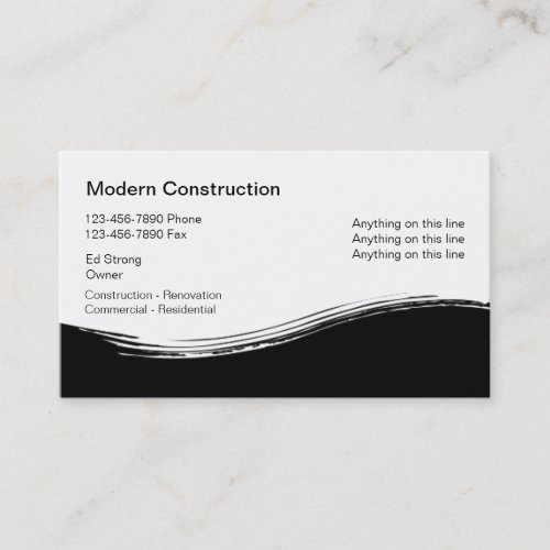 Construction Contractor Business Cards Unique