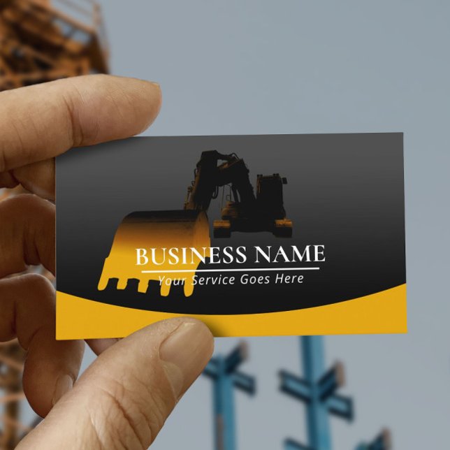 Construction Contractor Excavator Plant Operator Business Card (Creator Uploaded)