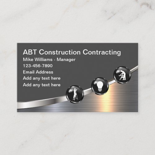 Construction Contractor Graphics Business Cards