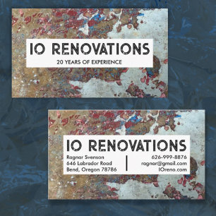 Construction Contractor Handyman Paint Texture Business Card