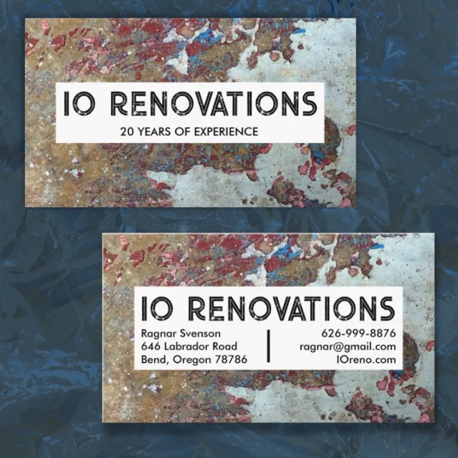 Construction Contractor Handyman Paint Texture Business Card (Creator Uploaded)