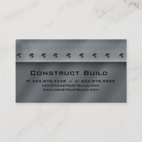 Construction Contractor Metal Business Card 3