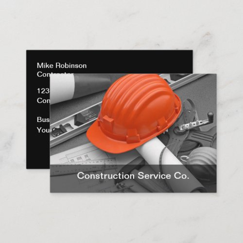 Construction Contractor Modern Business Cards 