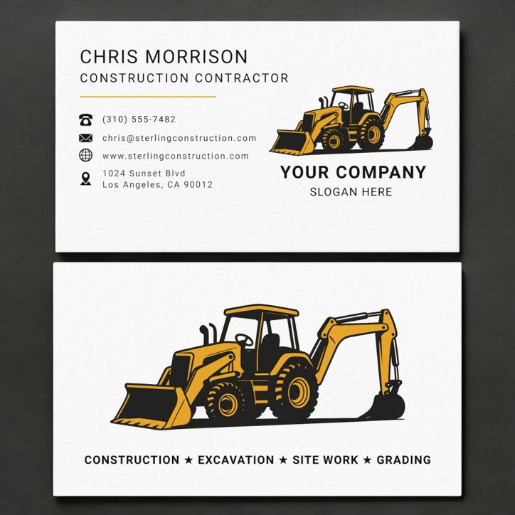 Construction Contractor Professional Business Card