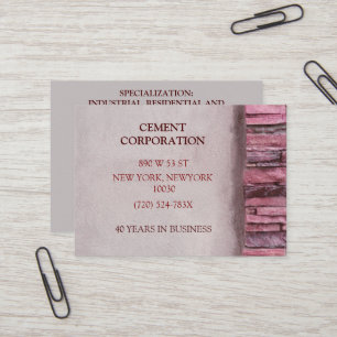 Construction Contractor Remodel Concrete Cement Business Card