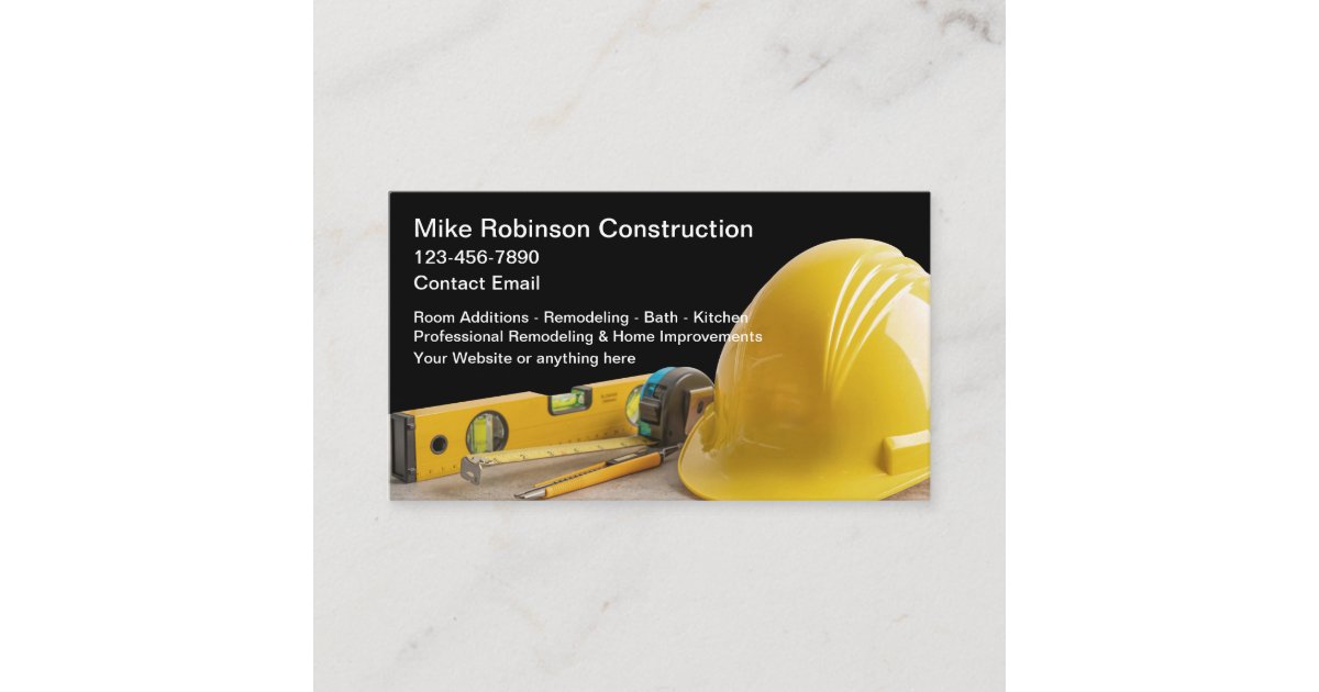 Construction Contractor Remodeling Business Cards | Zazzle