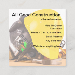 Construction Contractor Unique Dseign Square Business Card