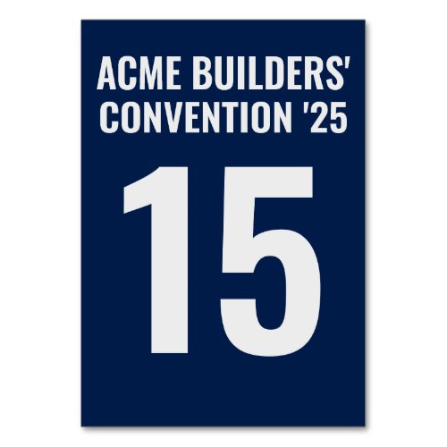 Construction Convention Retro_Style Table Number