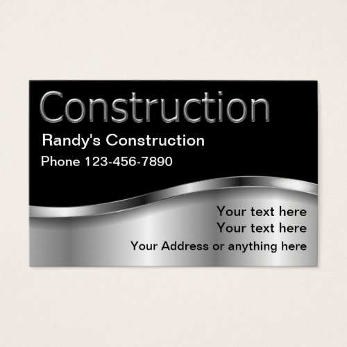 Construction Cool Metallic Business Cards