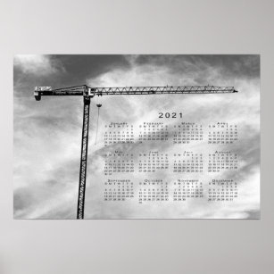 Construction Crane 2021 Calendar Poster