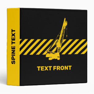Construction Crane 3 Ring Binder