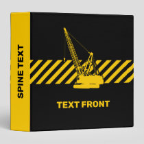 Construction Crane 3 Ring Binder