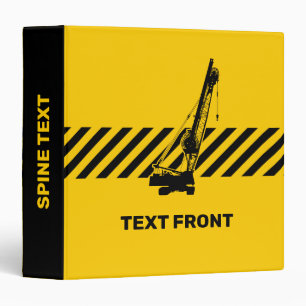 Construction Crane 3 Ring Binder
