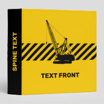 Construction Crane 3 Ring Binder