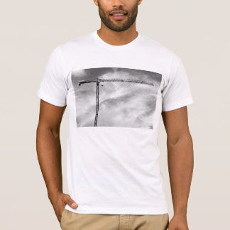Construction Crane and Sky Black and White Photo T-Shirt