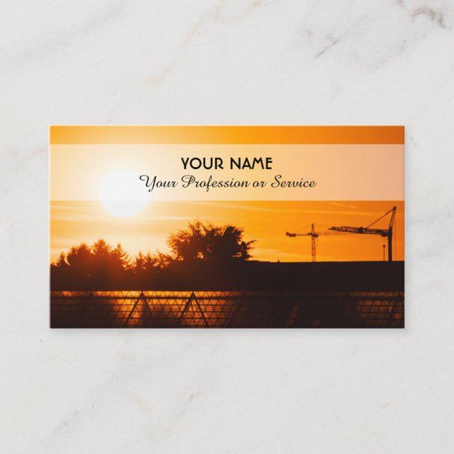 Construction crane and tower crane specialist busi business card (Front)