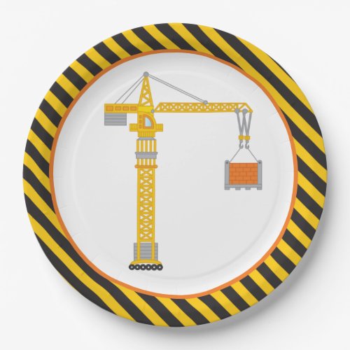 Construction Crane Birthday Party Paper Plate