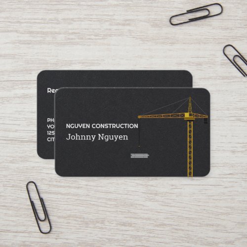 Construction Crane Business Card