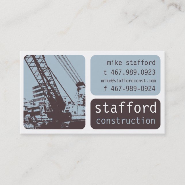 Construction Crane Business Card (Front)